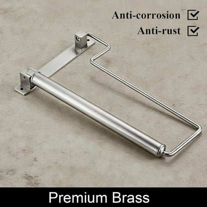 NEWRAIN Folding Wall Mounted Clothes Hanger Rack Clothes Hook Solid Brass with Swing Arm Holder Clothing Hanging System Closet Storage Organizer Heavy Duty Drying Rack Wall Mount,Brushed Gold