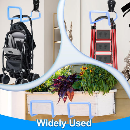 PeoMev 2pcs Heavy Duty Hose Hanger Garden Hose Storage Black Water Hose Holders for Outside Wall Mount Garden Hose Reel Hose Stand