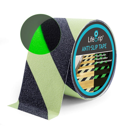 Lifegrip Anti Slip Tape, 4 Inch x 15 Foot Non-Slip Traction Grip Tape for Stairs, Waterproof Stair Treads Grip Non Slip, Non Skid Tape for Steps, Outdoor Black Grip Tape (4" X 15')