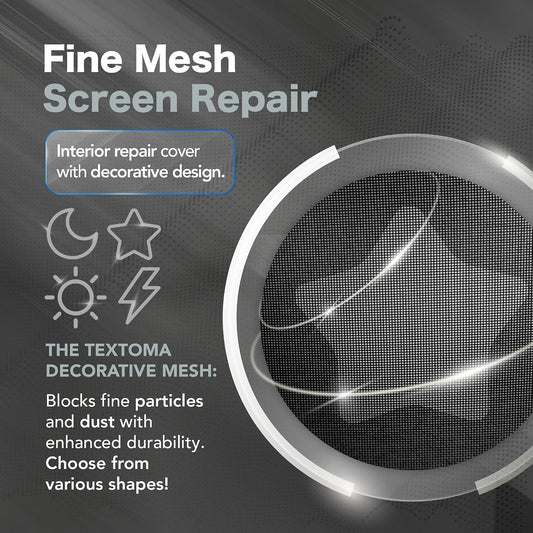 Window Screen Repair Patches Set – Strong Adhesive Mesh – 4 Shapes (Sun, Star, Moon, Lightning Bolt) – Repair Kit for Windows & Doors