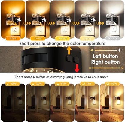 L LOHAS LED Motion Sensor Night Light,Dimmable Night Lights Plug into Wall, 2 Pack Acrylic Nightlight with 0-100 LM Adjustable Brightness, 3000K Plug in Night Light for Bathroom Hallway