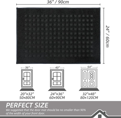 BEQHAUSE Dirt Trapper Door Mats 20"x32", Non-Slip Waffle Doormat Indoor Entrance Low-Profile, Dirt Resist and Absorbent Entryway Rugs Washable Inside Welcome Floor Mat for Front Back Door, Beige
