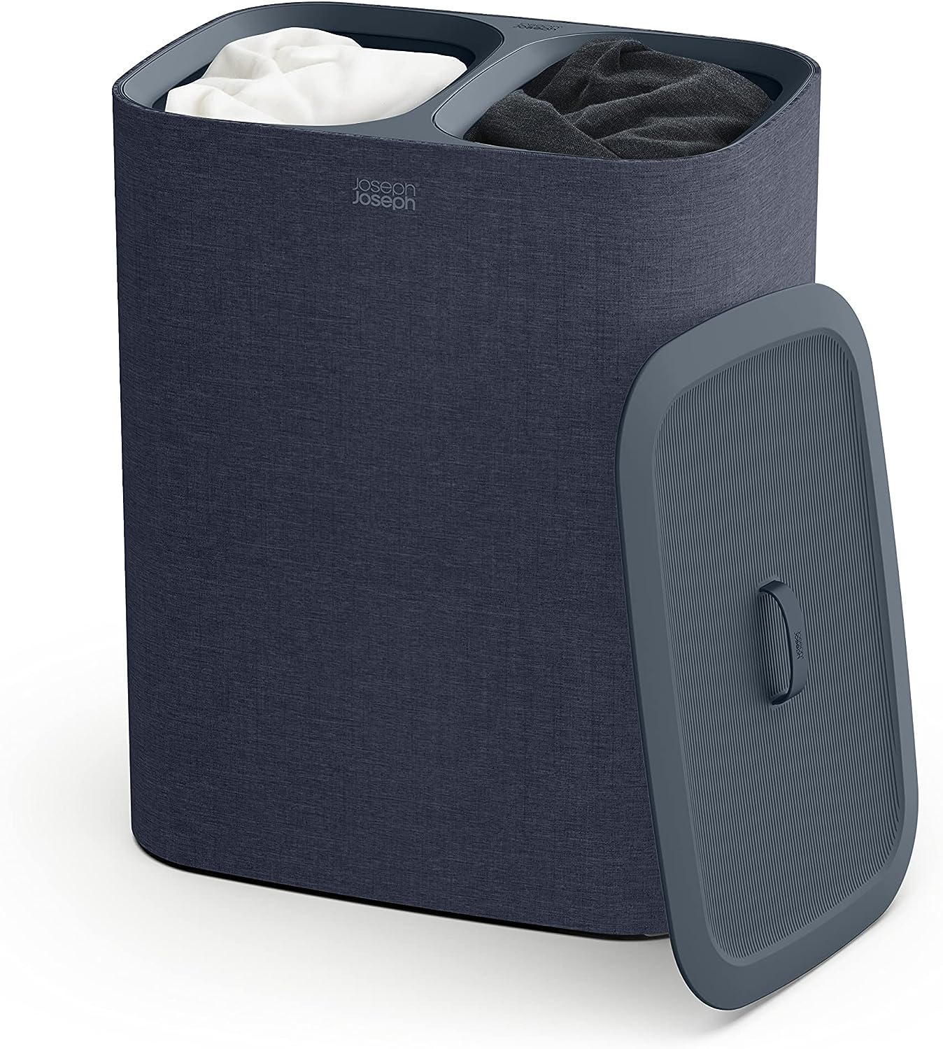 Joseph Joseph Tota Trio 90 liter/23.8 gallon Laundry Hamper Separation Basket with lid, 3 Removable Washing Bags with Handles- Ecru
