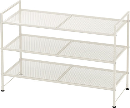 Simple Houseware 3-Tier Stackable Shoes Rack Storage Shelf, Black