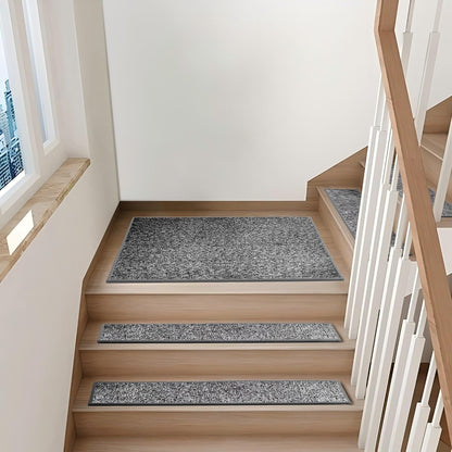 Non-Slip Carpet Stair Treads 15PCS, 8"x30" Peel and Stick Stair Runner for Wooden Steps Indoor, Washable Reusable Adhesive Backing, Pet-Friendly Safety Mats for Kids, Elders, Dogs