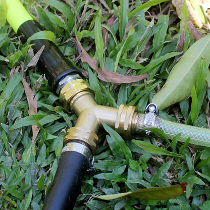 Garden Hose Splitter,2 Way Connector Heavy Duty Brass, Garden Faucet,Splitter for Outdoor Faucet, Hose y Splitter, Hose Bib Splitter (1 SET)