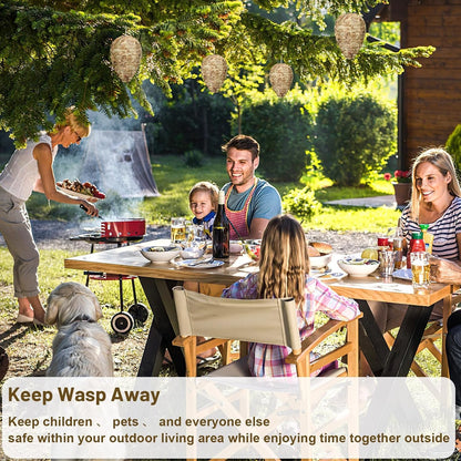 DECYOOL Wasp Nest Decoy, 4 Pack Mini Hanging Outdoor Hornet Deterrent | Brown Water-Repellent Decoys for Outdoor Patio Eaves Hanging, Deterring Hornets and Yellow Jackets, Garden Decor Supplies