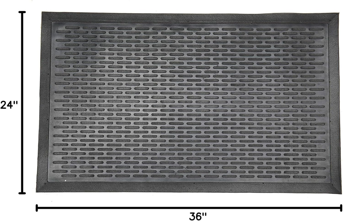Ottomanson Waterproof Boot Tray Rubber Shoe Mat with Raised Edges, Heavy Duty Non Slip All Weather Entryway Mat for Shoes and Pets, Indoor Outdoor Use, 18" x 28"