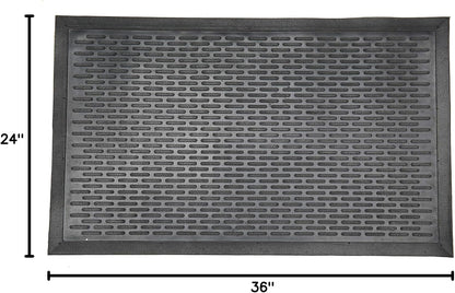 Ottomanson Waterproof Boot Tray Rubber Shoe Mat with Raised Edges, Heavy Duty Non Slip All Weather Entryway Mat for Shoes and Pets, Indoor Outdoor Use, 18" x 28"