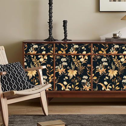 Simon&Siff Vintage Wallpaper Peel and Stick Beige Floral Contact Paper Wildflowers Botanical Wall Paper Removable Renter Friendly Wallpaper 17.3in x 9.8ft