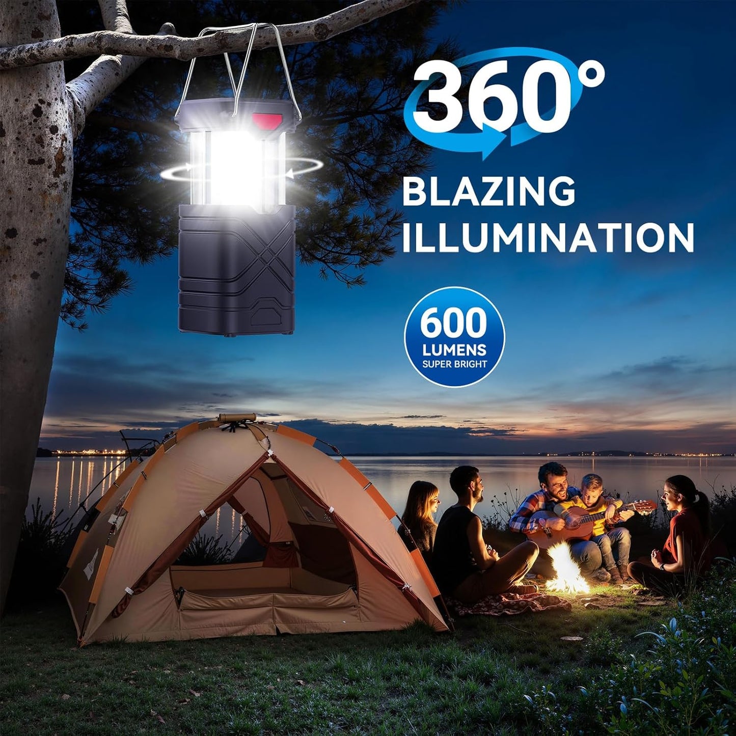 LETMY 4 Pack Camping Lantern, Rechargeable LED Lanterns, Solar Lantern Battery Powered Hurricane Lanterns Flashlight with 3 Powered Ways & USB Cable for Emergency, Power Outage, Hurricane Supplies