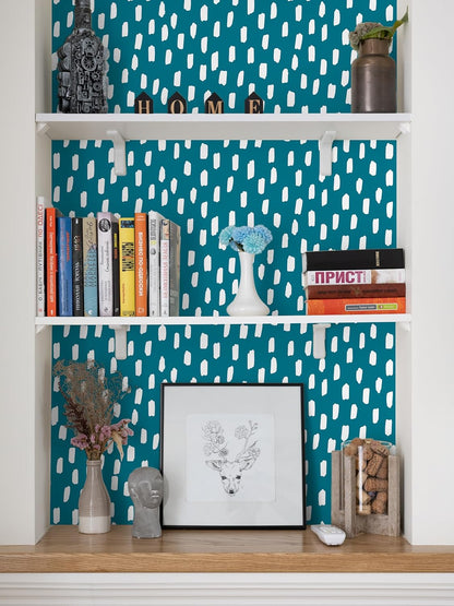 HAOKHOME Peel and Stick Wallpaper Boho Modern Dots Wall Paper Removable for Bathroom Caramel/White Contact Paper 17.3in x 9.8ft