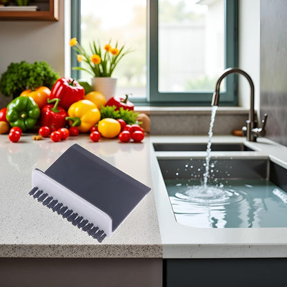 Black Kitchen Sink Squeegee Cleaner Countertop Brush Wiper Vegetable Cleaning Brush Wiper Home Kitchen Tool Accessories Fruit and Vegetable, Cleaning Brushes