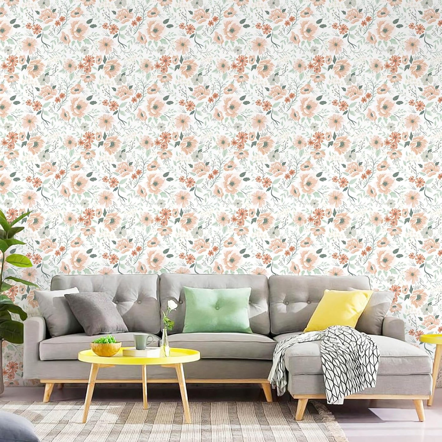 Heroad 16.1''x118'' Floral Peel and Stick Wallpaper Vintage Contact Paper Pink Rose Wall Paper Removable Renter Friendly Wallpaper for Bathroom Bedroom Nursery Waterproof Self Adhesive Vinyl Rolls
