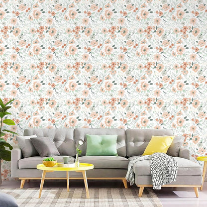 Heroad 16.1''x118'' Floral Peel and Stick Wallpaper Vintage Contact Paper Pink Rose Wall Paper Removable Renter Friendly Wallpaper for Bathroom Bedroom Nursery Waterproof Self Adhesive Vinyl Rolls