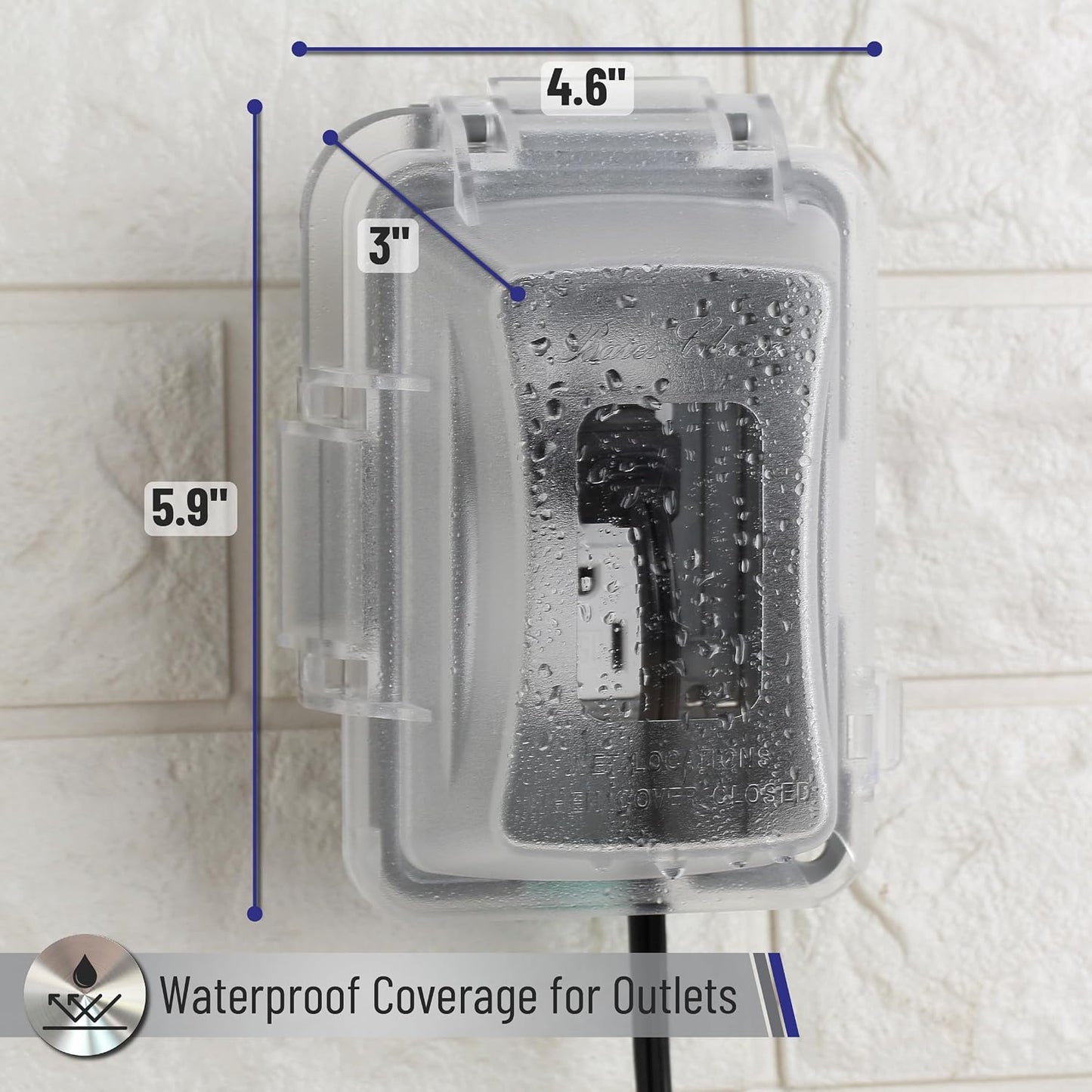 Bates- Weatherproof Electrical Outlet Cover, 1-Gang Outdoor Plug Cover | For Protection Against Rain Dust & Outdoor Use