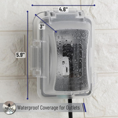 Bates- Weatherproof Electrical Outlet Cover, 1-Gang Outdoor Plug Cover | For Protection Against Rain Dust & Outdoor Use