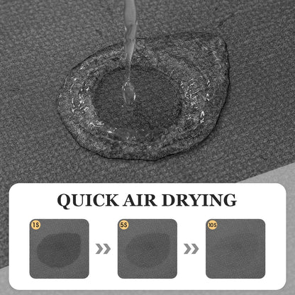 ACCUMTEK Non Slip Bath Mat, Thin Bathroom Rugs Fit Under Door, Quick Dry Bath Mats, Machine Washable Bath Rugs for Bathroom, Bathtub & Kitchen, Grey/Bordered/24 x17