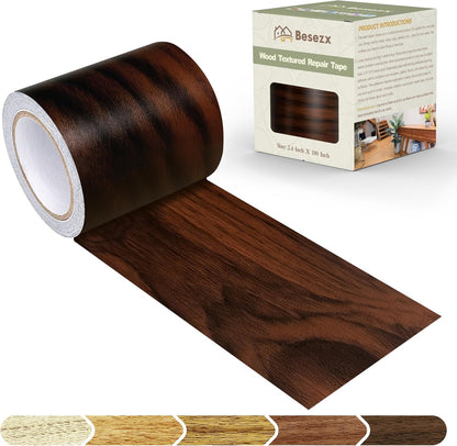 Besezx Wood Grain Repair Tape, 2.4" X15', Self Adhesive Wood Grain Repair Patch for Tables, Chairs, Baseboards, Doors, Windows, Floors, All Kinds of Furniture Renovation, Handicraft DIY. (Natural oak)