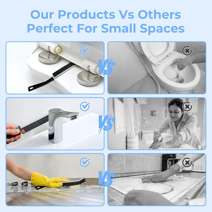 Crevice Cleaning Brush, Hard-Bristled Gap Scrub Brush, Toilet Gap Cleaning Brush Tool, for Scrub Small Spaces, Kitchen, Bathroom, Corner, Grout, Sink, Window Tracks, Hinges, 3pcs