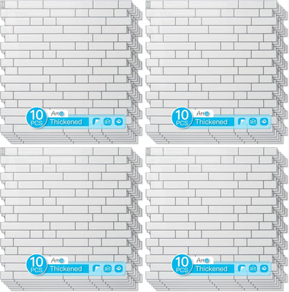 Art3d 10-Sheet Heavy-Duty Peel and Stick Backsplash, Waterproof Wall Tiles Stick on Kitchen Backsplash Living Space, Beige & White