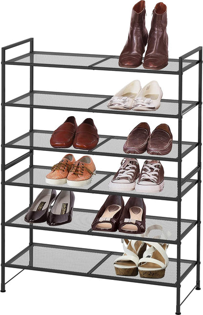 Simple Houseware 3-Tier Stackable Shoes Rack Storage Shelf, Black