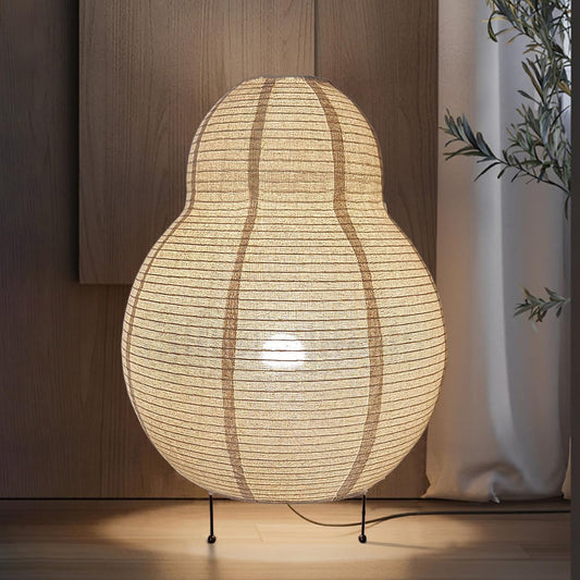METHEDEECO Plug in Japanese Floor Lamp, 22" Linen Lantern Floor Lamp for Living Room Bedroom, Dimmable Ambient Japanese Decorative Standing Lamp with Easy Assembly, Warm Minimalist Home Decor