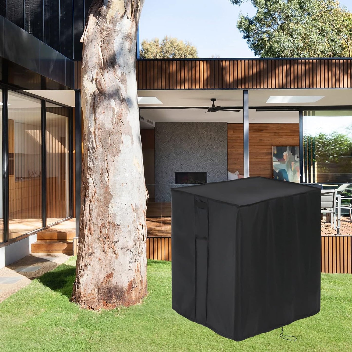 Outdoor Storage Box Cover for Keter XXL 230 Gallon Plastic Deck Storage Container Box,Waterproof Patio Storage Box Covers - 58 x 33 x 34 Inch