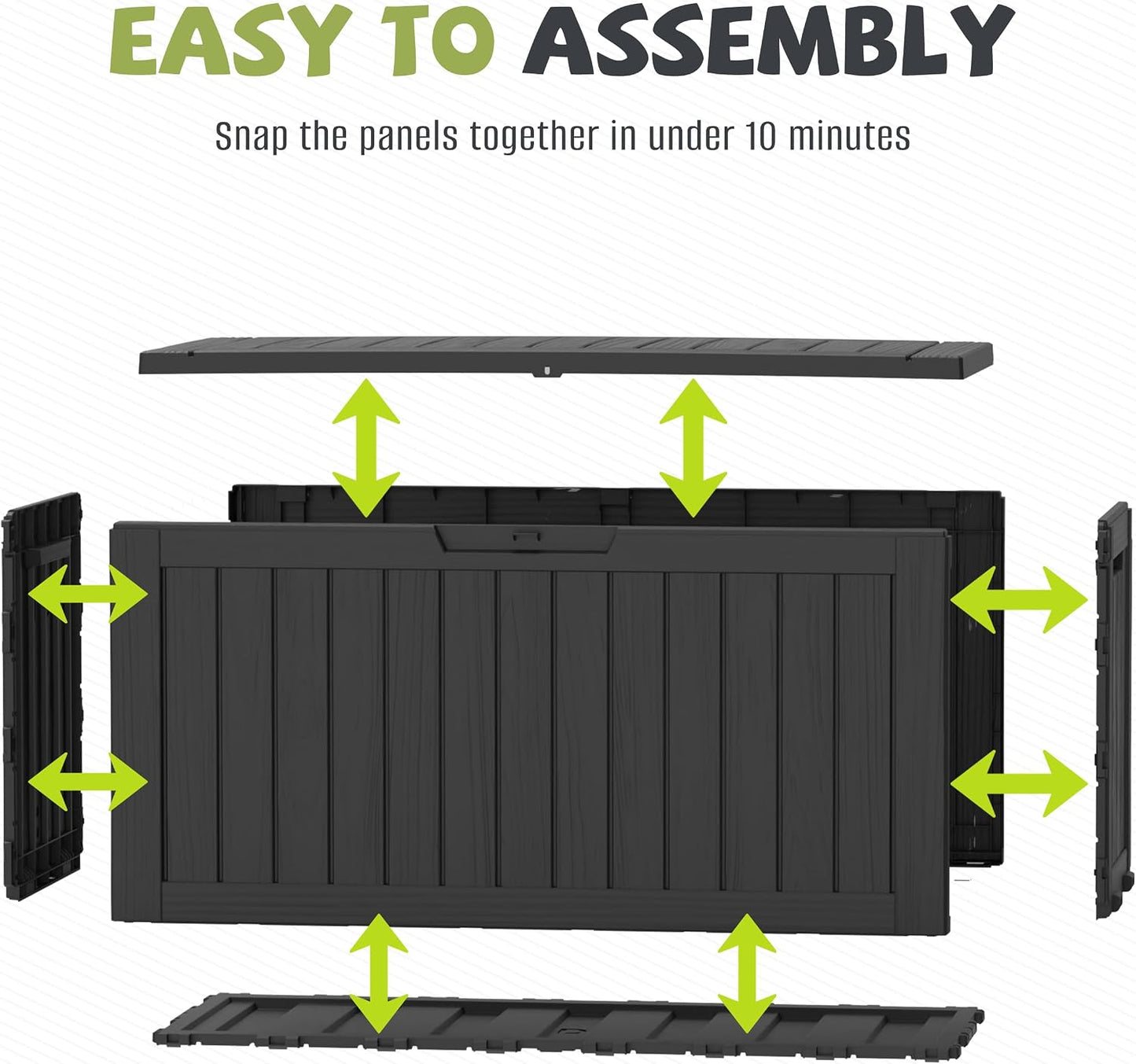 85 Gallon Package Delivery Boxes Outside Secure Waterproof Resin UV Resistant Lockable Mail Parcel Drop Mailbox Storage Deck Box for Outdoor Porch Patio Black