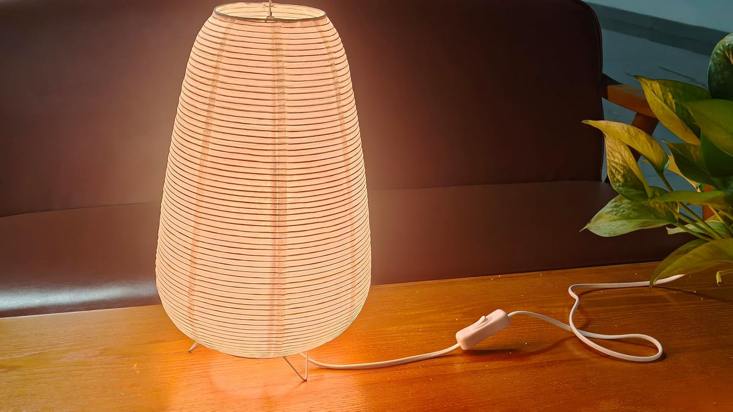 Rice Paper Table lamp, Bedside Paper Lantern Desk lamp for Bed Room/Study, Standing lamp Room Decoration,Ambient Lighting Night Stand