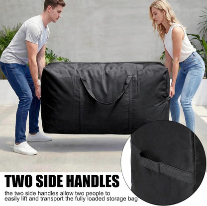 66 Gallon Extra Large Storage Bags, XXL Moving Bags with Zippers & Side Handles, Jumbo Big Storage Totes for Moving & Space-Saving Organization (Black, 66 Gallon, 1 Pack)