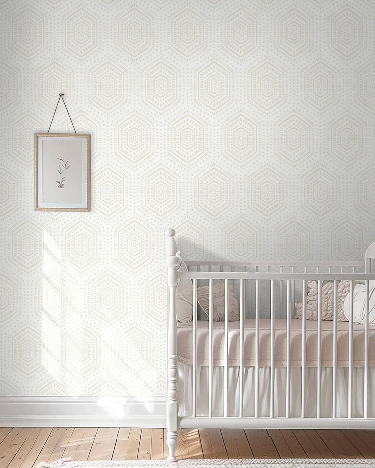Heroad Boho Peel and Stick Wallpaper Beige Renter Friendly Wall Paper Peel and Stick Modern Contact Paper Neutral Geometric Wallpaper for Bedroom Bathroom Cabinets Decor Vinyl Waterproof 17.3"x78.7"