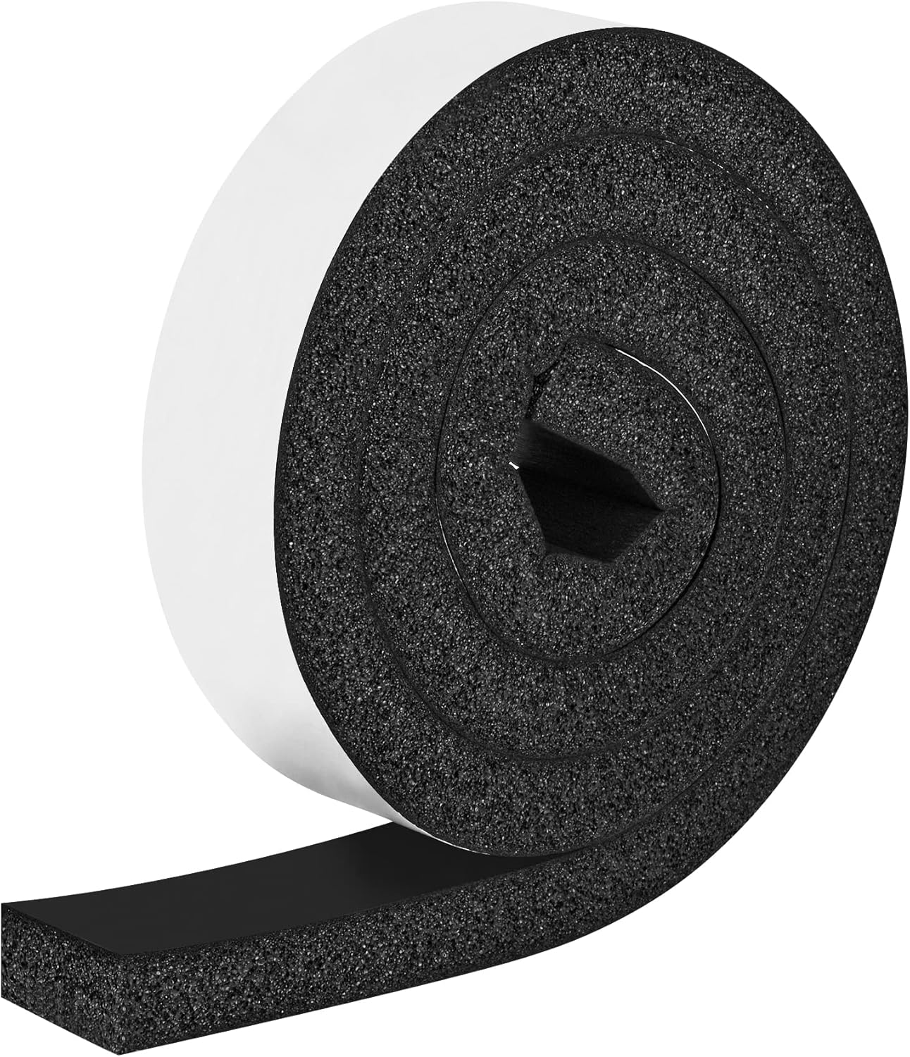 Foam Strips with Adhesive, 1 Inch Wide X 1 Inch Thick, Neoprene Weather Stripping High Density Closed Cell Foam Tape Seal for Doors and Windows Insulation, Total 13 Feet Long(6.5ft x 2 Rolls)