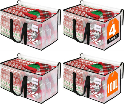 RoomHacks Heavy Duty Clear Moving Bags with Reinforced Handle and Double Zipper, Storage Totes, Packing Bags Alternative to Moving Essential and Supplies Box, Clear, Large, 6 Packs
