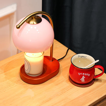 FCTWAKS Mid Century Orange Glass Candle Warmer Lamp with Timer & Dimmer, Mothers Day Birthday Gifts for Women Mom, House Warming Gifts New Home, Wax Warmer Lamp for Bedroom Decor with 2 Bulbs