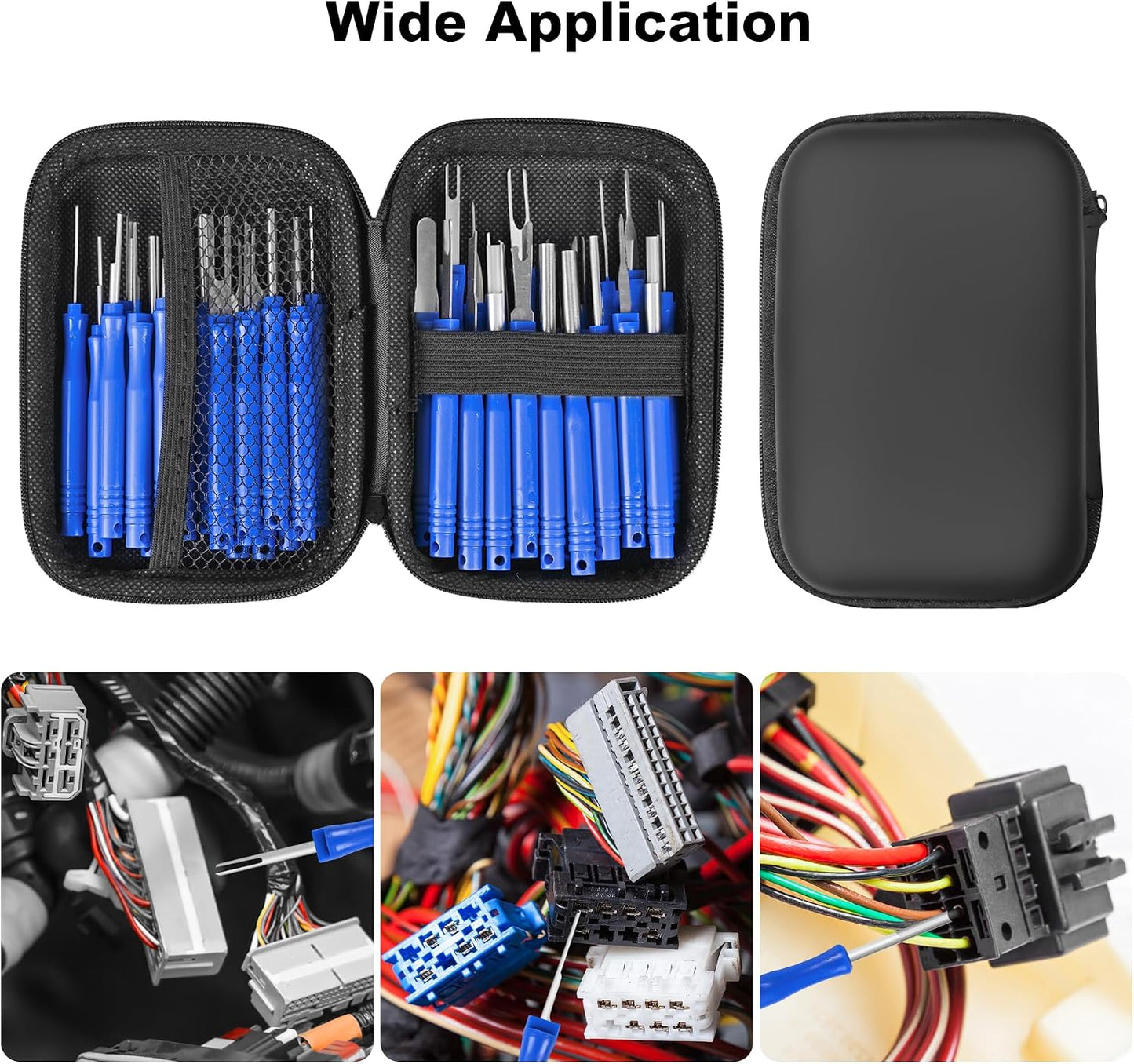 Terminal Pin Removal Tool Kit 82 Pcs Depinning Electrical Connector Pin Extractor Tool Set Wire Terminal Release for Automotive Car Household Devices - Black