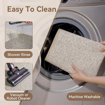 Non Slip Bath Mat with Rubber Backing, Absorbent Quick Dry Bath Rugs Washable, Thin Bathroom Rugs Fit Under Door for Bathroom Floor, Shower and Sink, 16"×24", Grey
