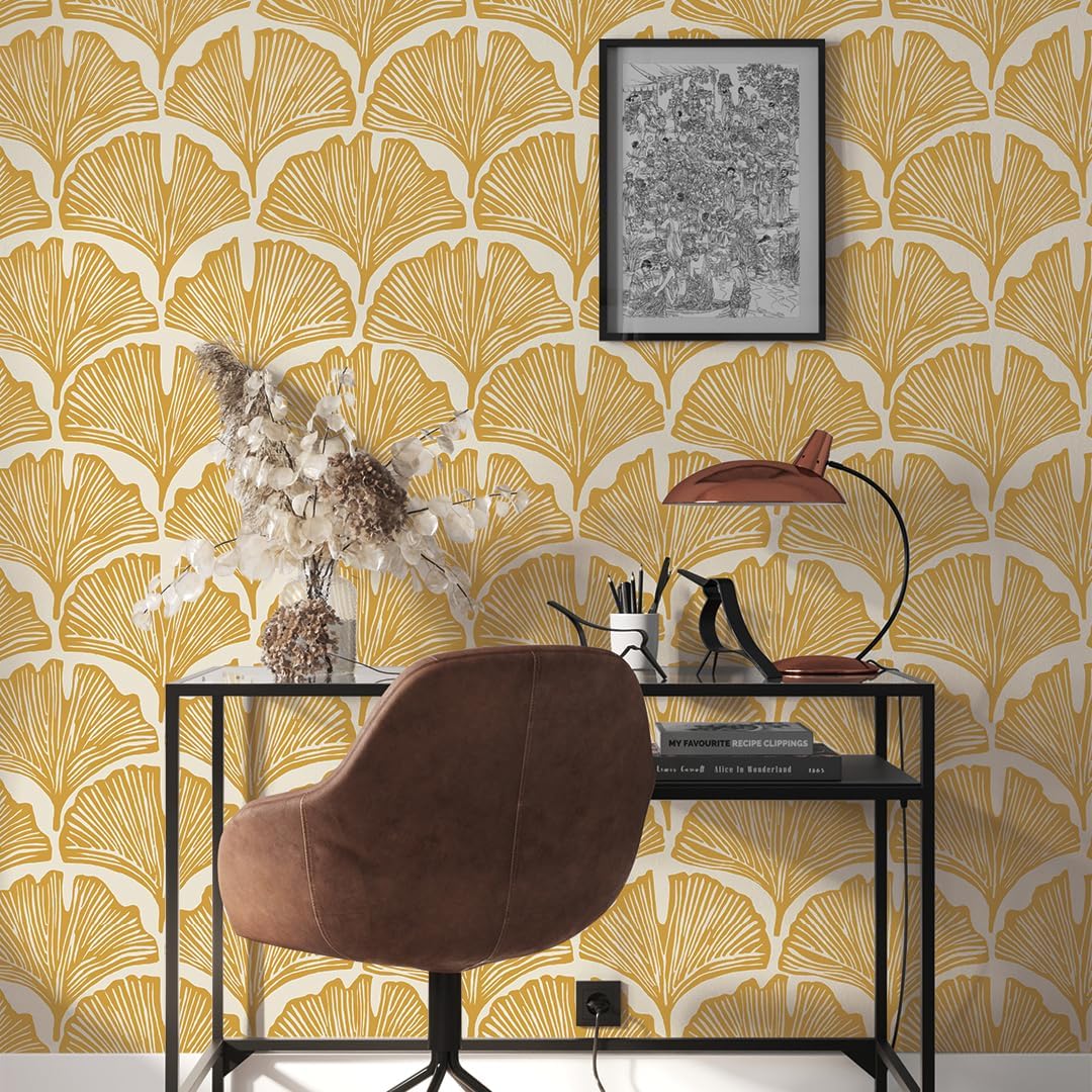 Tempaper x Novogratz Waverly Blue Feather Palm Removable Peel and Stick Wallpaper, 20.5 in X 16.5 ft, Made in The USA