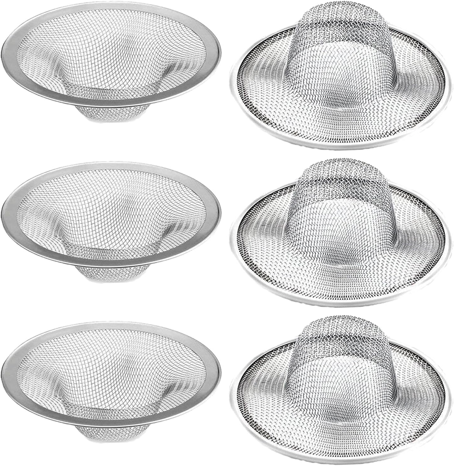 2 pcs Heavy Duty Stainless Steel Slop Basket Filter Trap, 2.75" Top / 1" Mesh Metal Sink Strainer,Perfect for Kitchen Sink/Bathroom Bathtub RV Wash Basin Floor Drain Balcony Drain Hole