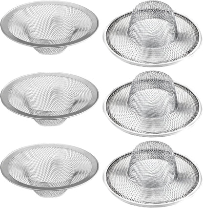 2 pcs Heavy Duty Stainless Steel Slop Basket Filter Trap, 2.75" Top / 1" Mesh Metal Sink Strainer,Perfect for Kitchen Sink/Bathroom Bathtub RV Wash Basin Floor Drain Balcony Drain Hole