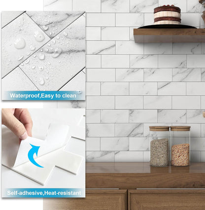 BeNice Peel and Stick Backsplash for Kitchen,Bathroom Wall Backsplash Tile Peel and Stick Shower Tiles Waterproof(10sheets,Rustic Beige)