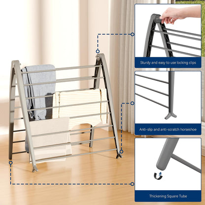 Whitmor Spacemaker Folding Drying Rack, Freestanding Indoor Clothes Dryer, Space Saving Compact Design, 6"L x 26"W x 51.5"H, White