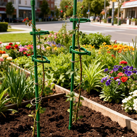5Pcs/Set Plants Support Pole Reusable Potted Flower Vegetables Stem Fixing Holder Indoor Garden Plant Support Accessories (Smal,29.8 * 4cm)