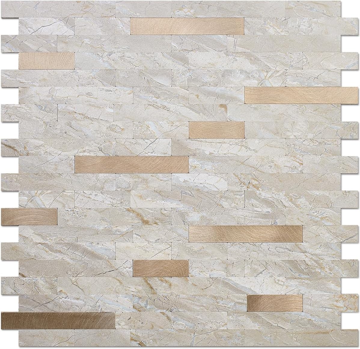DICOFUN 10-Sheet Peel and Stick Backsplash Wall Tile, PVC Kitchen Backsplash Peel and Stick in Sandstone, 9.4 sq.ft