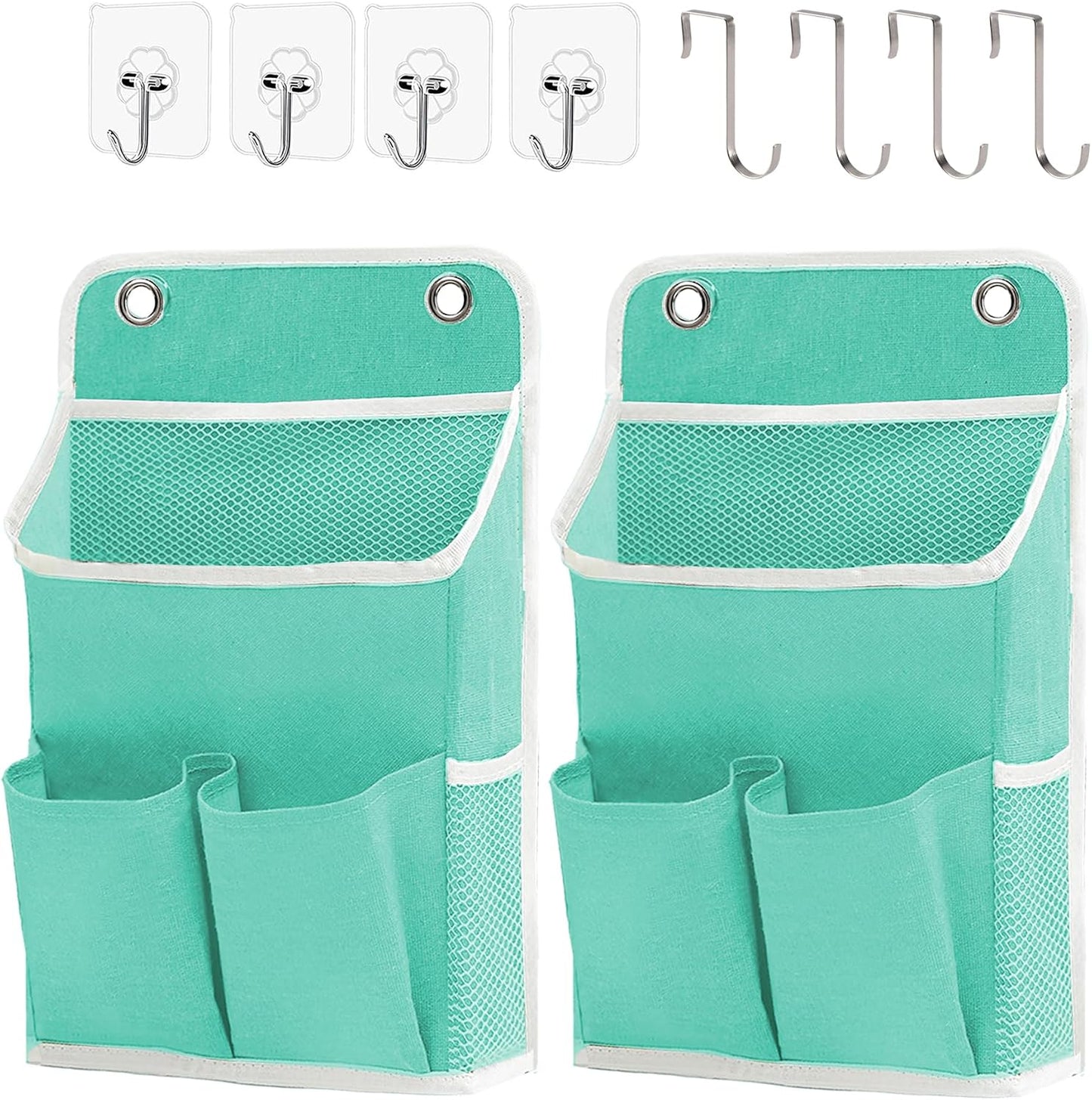 Hanging Basket for Organizing, Wall Organizer with Pockets and Over The Door Organizer，Can for Home, Closet, Office and Camper (1 White)