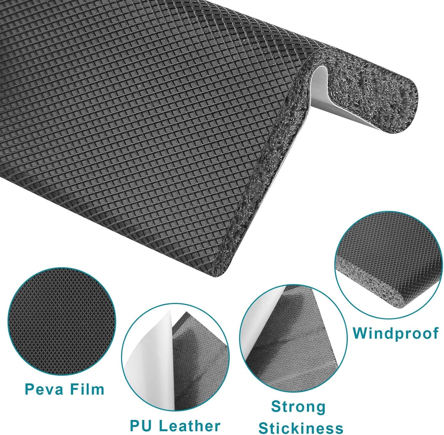 4 Pcs Door Corner Seals, Exterior Door Jamb Frame Seal, Self-Adhesive Wedge Draft Stoppers Foam Pads for Weather Stripping Noise Isolating (White)