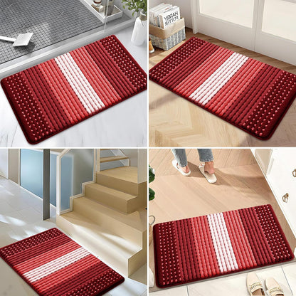 Kitinjoy Indoor Outdoor Door Mat, 32x20 Non-Slip Absorbent Dirt Trapper, Low-Profile Washable Inside Entrance Front Floor Mat, Sturdy Soft Entry Doormats for Entryway, Grey