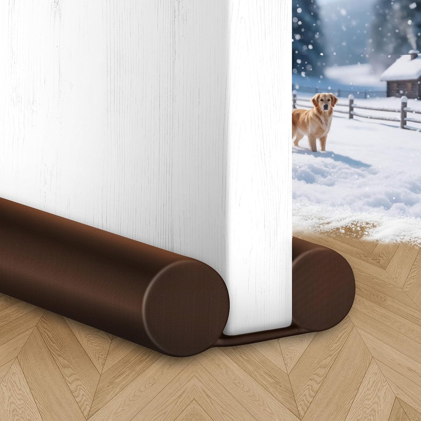 MAXTID Large Door Draft Stopper for Bottom of Doors 36” Under Door Sweep Noise Blocker Black Gap Stoppers Adjustable Doors Seal Sweep Guard Draft, Window Breeze Stoppers, Home Essentials Gadgets
