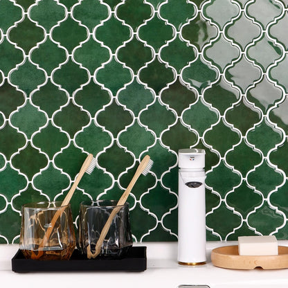 Arabesque Peel and Stick Backsplash for Kitchen, Thicker Design 3D Self Adhesive Wall Tiles, 12"x12" Peel and Stick Wall Tiles, Dark Grey 10-Sheet Stick on Tiles for Kitchen and Bathroom.