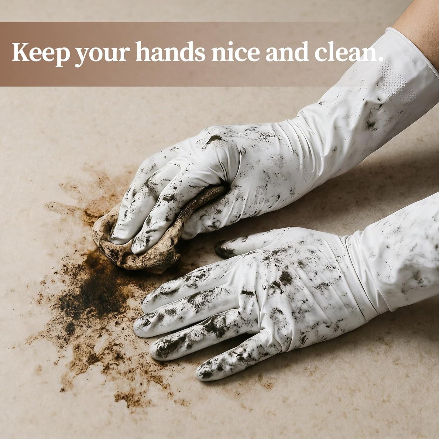 50 Counts 16" Long Disposable Nitrile Gloves Latex Free Dishwashing Gloves Waterproof for Household Clean Gardening(Blue,L)